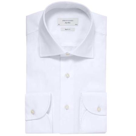 Profuomo shirt , Wit , Heren , Maat: XL