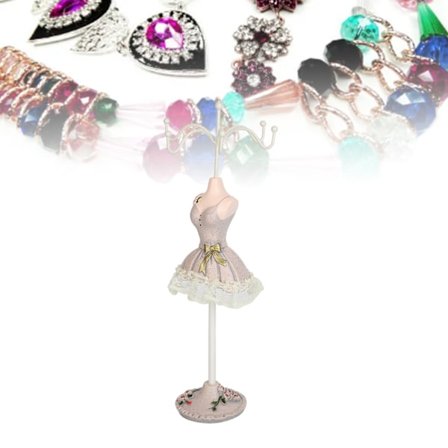 Koruteline mekkomallilla, hartsi-rautaa, tilaa säästävä, korvakorujen ja kaulakorujen ripustus, mannekiini, koruteline, harmaa