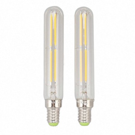 2 st LED-rörlampa 4W E14 2300K Varmvit T20x120 220-240V för hembelysning