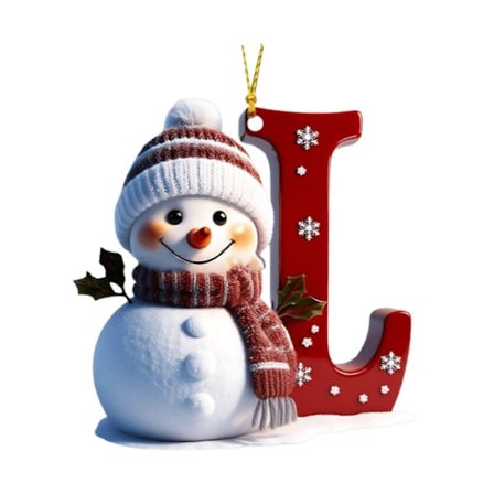 Snemand Juledekoration 26 Bogstaver A til Z Julepynt 2D Flad Festlig Snemandsvedhæng til Juletræ Bil Haveindretning