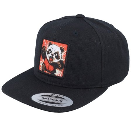 Kiddo Cap - Černá snapback Kšiltovka - Kids Panda Action Patch Black Snapback @ Hatstore