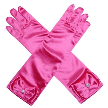 Børn Lange Handsker Fuldfinger Luffer ROSE RED