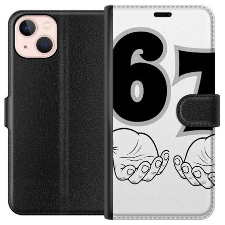 Kompatibel Tegnebogsetui til Apple iPhone 13 67 meme hænder grafisk sort-hvid seks syv hænder illustration trendy moderne æstetik