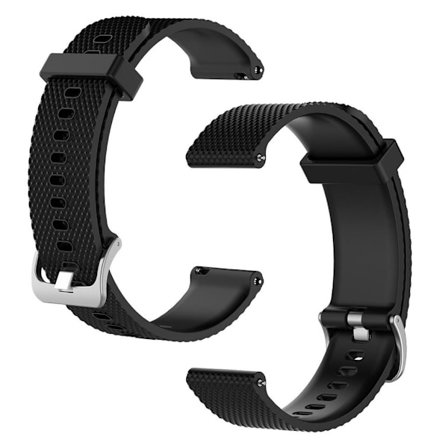 20mm Universal simple silicone watch strap - Black
