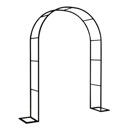 Metallinen ruusukaari, säänkestävä, romanttinen köynnöskaari, koristeelliset kärjet, KxLxS 255 x 140 x 38 cm, tummanvihreä