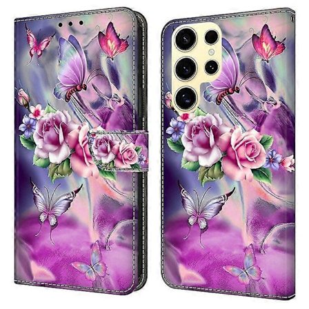 Telefoncover til Samsung Galaxy S25 Ultra, 3D Mønster PU Læder Wallet Telefon Cover med Støttefod