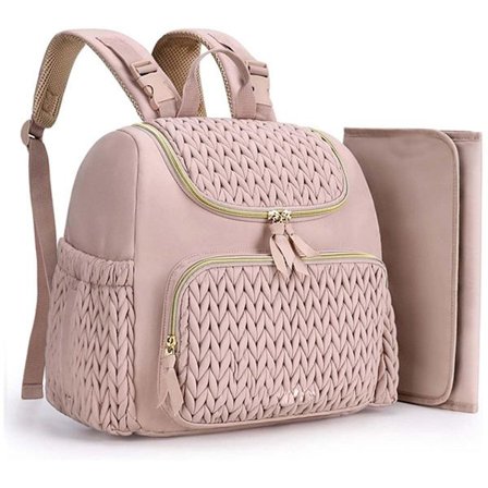 Ble taske, pusletaske rygsæk, ble organizer, 2-delt ble taske sæt lille ble rygsæk stilfuld baby rejse rygsæk med isoleret lomme, pink