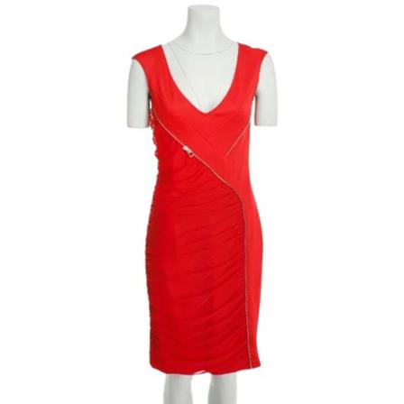 Versace Pre-owned, Pre-owned Fabric dresses Rood, Dames, Maat:M,Ritsen