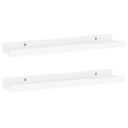 vidaXL Vägghyllor 2 st vit högglans 40x9x3 cm Vit