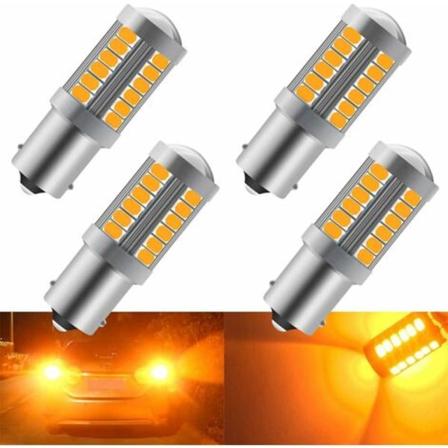 Amber 1156 BA15S P21W 5630 33SMD Bil LED-glödlampor 900LM Super Bright Fram och Bak Blinkers Blinker Glödlampor 1