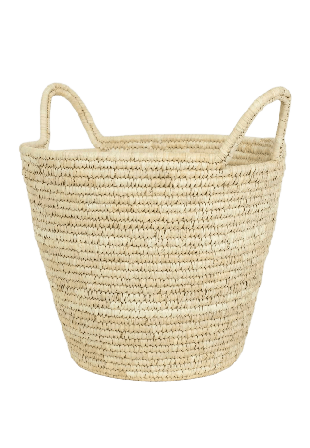 A World of Craft PALM LOOP Korg med handtag Förvaring Beige Ø 45,H 38 cm