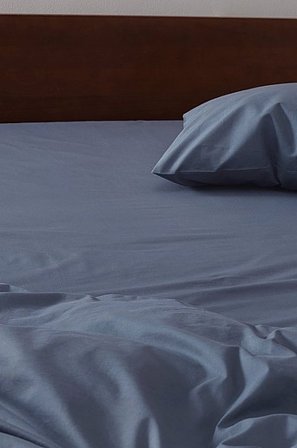 Jotex - Percale Dra-på-lakan - Ekologisk Åskblå ZACK - Köp Dra-på-lakan hos Jotex