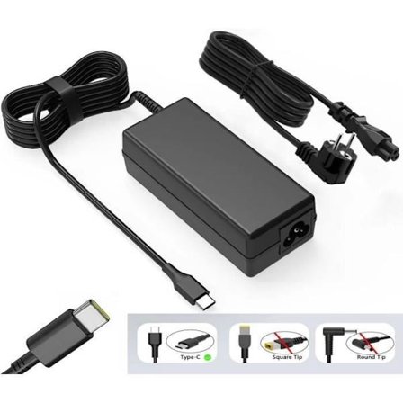 65W 45W USB-C Laptop Oplader til Lenovo ThinkPad Yoga, HP Chromebook, Dell Latitude, XPS, ASUS (farver)