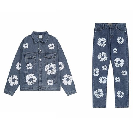 Denim Tears Denim Sæt, Jakke + Bukser, Blå - Størrelse M