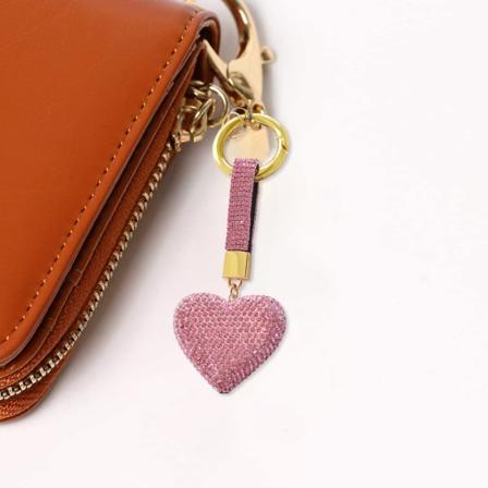 Bling Rhinestone Hjerteformet Nøkkelring Glitter Krystall Hjerte Nøkkelring Nøkkelringer Veske Charm for Kvinner Jenter