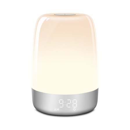 Touch Wake Up Nattlampa med Soluppgångssimulering Väckarklocka, 3-vägs Dimbar Varmvit Sänglampa RGB Ambient Bordslampa Sänglampa, Timerläge