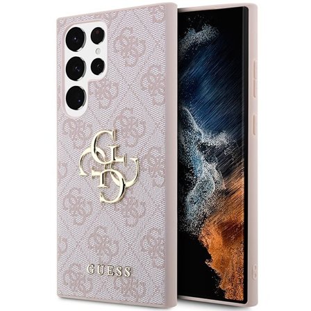 Guess GUHCS23L4GMGPI S23 Ultra S918 rosa/rosa hardcase 4G Big Metal Logo