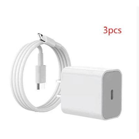 3-pack - Laddare för iPhone - Snabbladdare - Adapter + Kabel 20W Vit one size iPhone 3-Pack iPhone 3-Pack iPhone