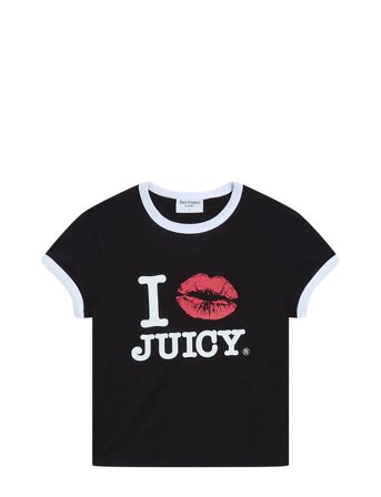 Juicy Couture | I ‘Kiss’ Jc Fitted Ringer Tee | XS