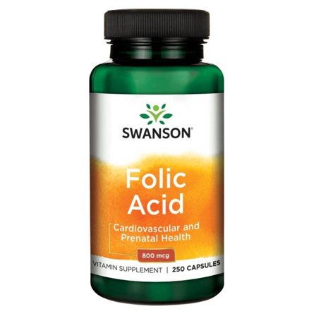 Folic Acid - 800 mcg, 250 kapsler