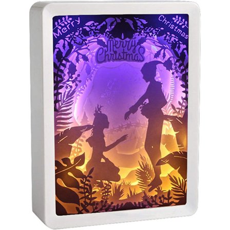 Jul 3D Pappersnideri Nattljus, Stereo Kreativ USB C