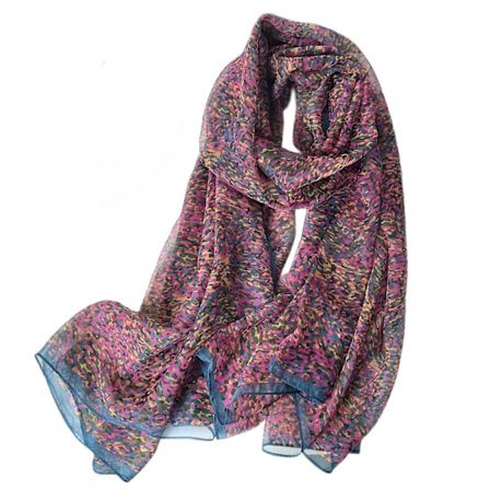 Kvinners skjerf, lett, fasjonabelt skjerf med blomstermønster, sjal, beste gaver til kvinner, morsdagsgaver, lilla