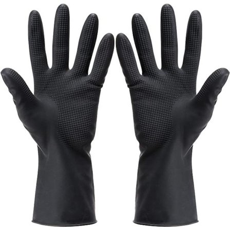 Svart återanvändbara salongshandskar i latex för hårfärgning,