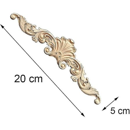 Træornamenter 4 Stk. Håndværk Træ Skab Møbler Udskæring Hjørne Træ Ornament Umalet Applikationsramme Dekoration Træornamenter H (FMY)
