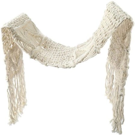 Makramee-pöytä 35X160Cm hapsuilla Hääkudottu pöytä Käsinkudottu makramee-pöytä