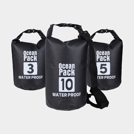 Drybag Set / Seesäcke Ocean Pack, 500D, 3/5/10 Liter, schwarz, 3er-Pack - Boot