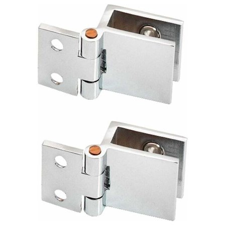 Set med 2 st 0-graders glasdörrsklämmor utan borrning för glastjocklek 5 mm - 8 mm