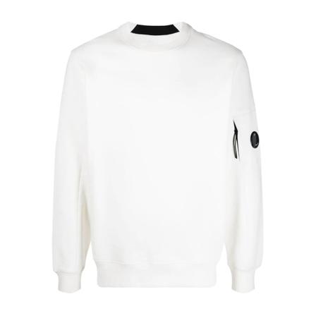C.p. Company Lens-Detail Crewneck Sweatshirt Hvid, Herre Sweatshirts