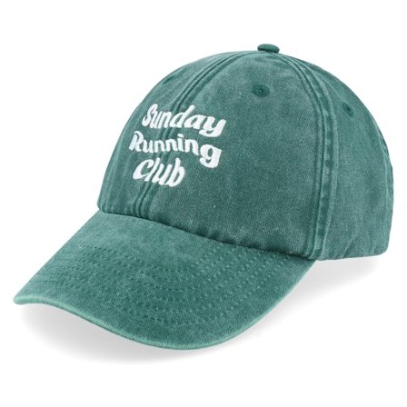 Iconic - Sunday Running Club Washed Green Dad Cap Unconstructed Green Cap - @ Hatstore