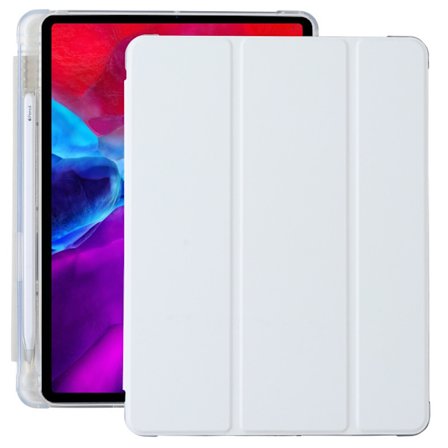 Kotelo iPad 5/Air 1/Air 2/ 9.7" 2017/2018 -malleille, sivukynälokero, valkoinen turvatyyny törmäyksenestoa varten
