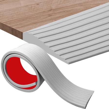 Dørtrinsrampe - 1 m*10 mm*50 mm - Gummidørtrinsrampe - Dørtrinsramper - Kør-op rampe