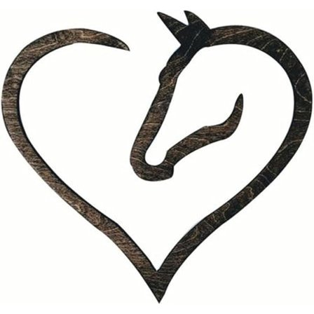 Kærlighed Hest Hjerte Træ Væghængt Kunst Hjemindretning Træ Hest Hjerte Vægskulptur Bryllup Dekoration