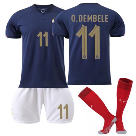 2022 Qatar World Cup Frankrike Hemma Fotbollströjor Set L