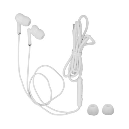 Typ C trådbundna hörlurar Universal Heavy Bass Volymkontroll Trådbundna öronsnäckor med mikrofon Vit