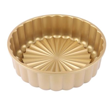 Charlotte Cake Kestävä tarjotin Leivonnaiset alumiinitarvikkeet Premium alumiininen koristelu pyöreä mould golden