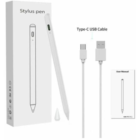 Kosketuskynä Ipad Stylus -kynä aktiivisella kapasitiivisella kallistustunnistustoiminnolla, sopii Apple Tablet iPadille, valkoinen