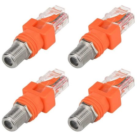 Koaksial til Ethernet-adapter, 4-pak Coax Rf F Hun til Rj45 Han-konverter til Linjetester