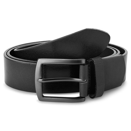 Ceinture extensible en cuir pleine fleur noir pour hommes - Ceintures en cuir