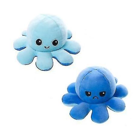 Vendbar Flip Octopus Plys Dukke sky blue