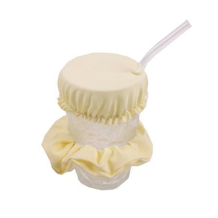 Juomakuppisetti hiuslenkki, naisten pistosuojattu juomasuoja - uudelleenkäytettävä - sopii useimpiin kuppeihin ja laseihin, pestävä - kermanvalkoinen