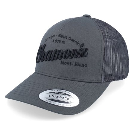 Iconic - Grå trucker Caps - Chamonix Mont Blanc Dark Grey A-frame Trucker @ Hatstore