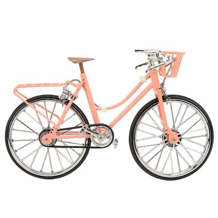 Modellcykel Rosa Simulerad Design Avtagbar 1/10 Skala Mini Cykel Prydnad Leksak för Hylla Skrivbordsdekoration Present
