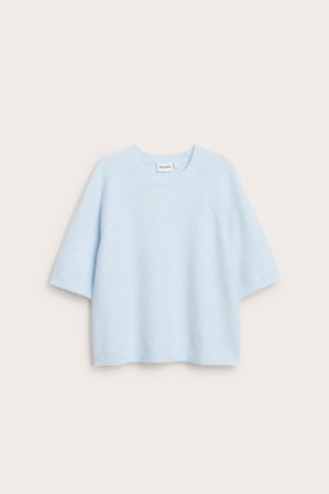 Kappahl | Oversized strikket t-skjorte | Lyseblå
