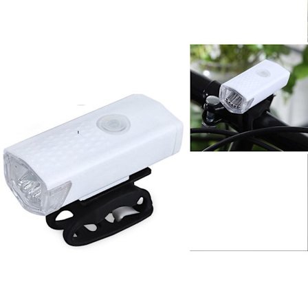 Enkelt stykke hvid cykel forlygte USB genopladelig super lys