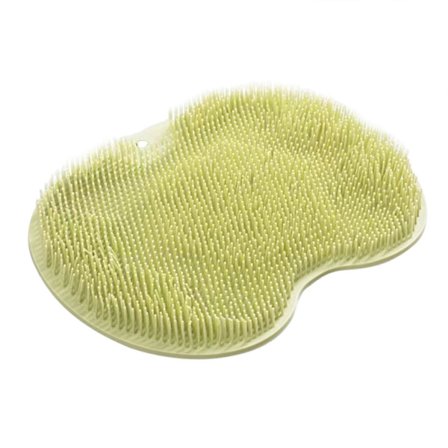 Brusefodsskrubbemåtte med rygmassage, vandtæt, genanvendelig med sugekopper til badeværelse Grøn Green