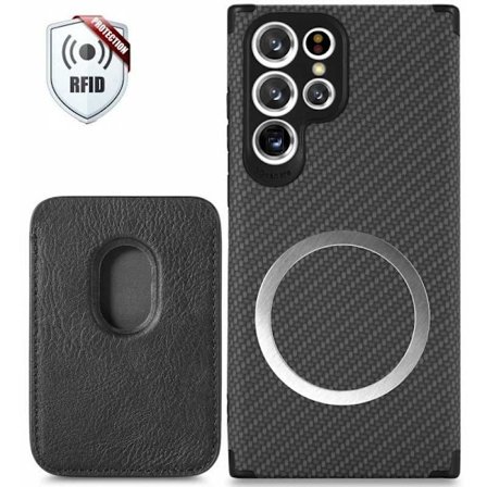 Iskunkestävä kuori Magsafe RFID:llä magneettikorttipidikkeellä S23 Ultra